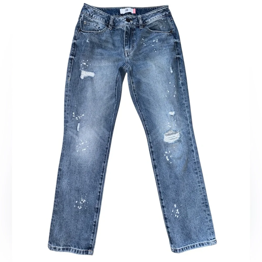 CAbi Blue Boyfriend Jeans Distressed Style